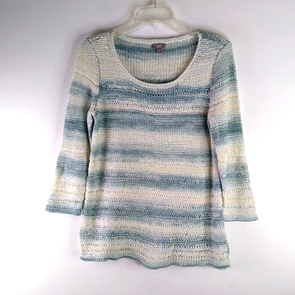 J. Jill - Scoop Neck Open Weave Beachy Pastel Sweater - Size Medium